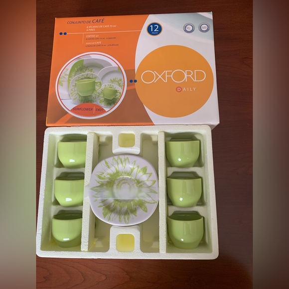 Set of 6 Espresso Turkish Coffee Cups & Saucers Light Green Color 12 Pc Set box - Picture 11 of 14